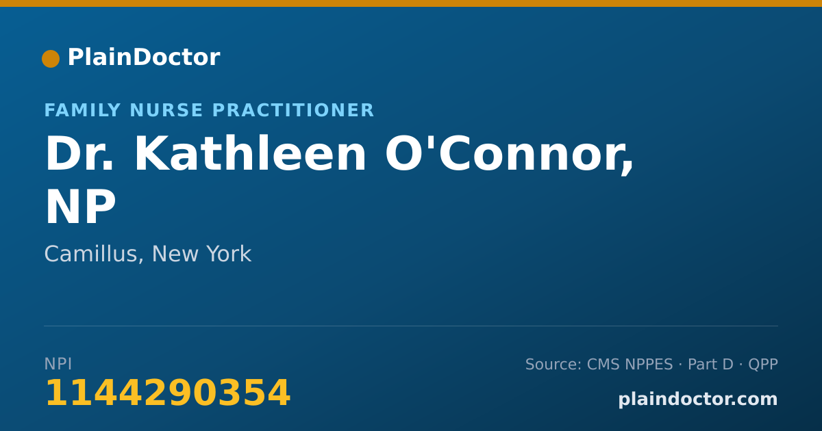 Shareable card for Kathleen O'Connor, NP - Family Nurse Practitioner, Camillus, NY