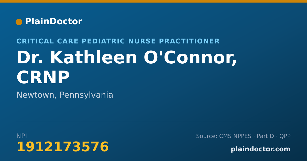 Shareable card for Kathleen O'Connor, CRNP - Critical Care Pediatric Nurse Practitioner, Newtown, PA