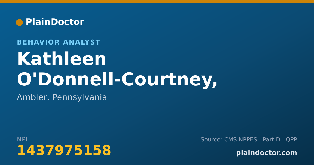 Shareable card for Kathleen O'Donnell-Courtney, BCBA, LBS - Behavior Analyst, Ambler, PA