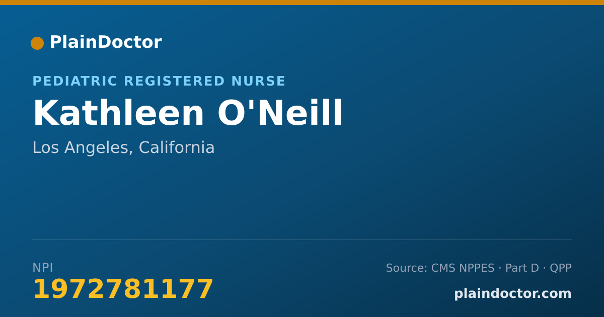 Shareable card for Kathleen O'Neill - Pediatric Registered Nurse, Los Angeles, CA
