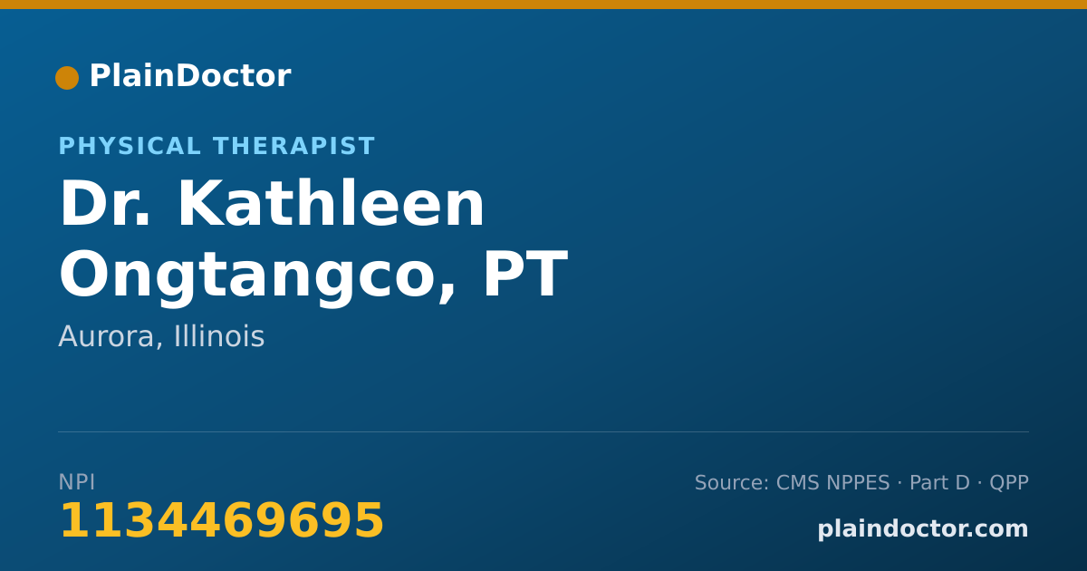 Shareable card for Kathleen Ongtangco, PT - Physical Therapist, Aurora, IL