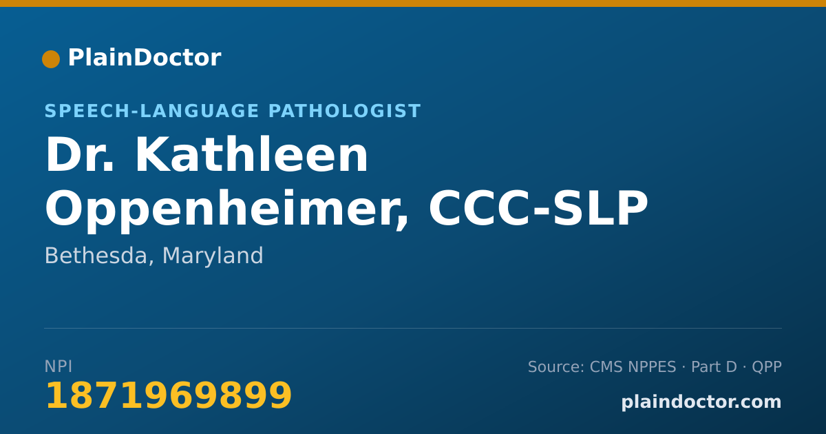 Shareable card for Kathleen Oppenheimer, CCC-SLP - Speech-Language Pathologist, Bethesda, MD