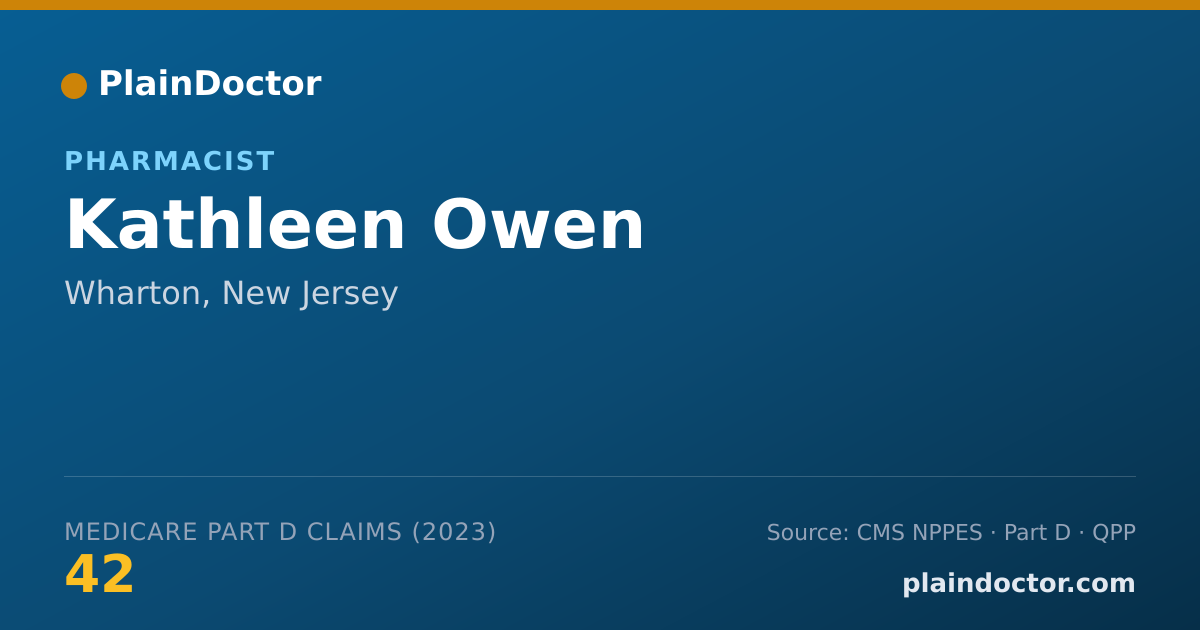 Shareable card for Kathleen Owen - Pharmacist, Wharton, NJ