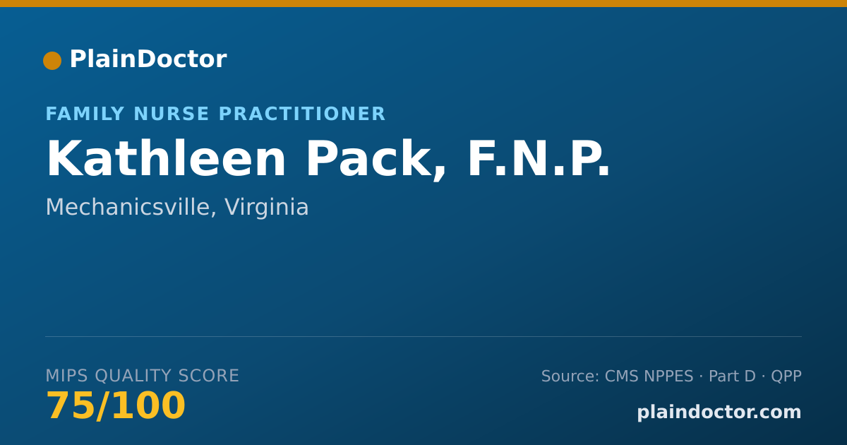 Shareable card for Kathleen Pack, F.N.P. - Family Nurse Practitioner, Mechanicsville, VA