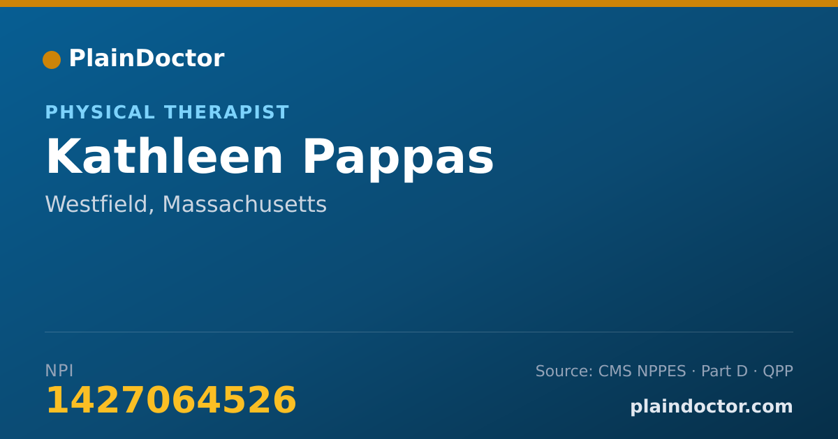 Shareable card for Kathleen Pappas - Physical Therapist, Westfield, MA