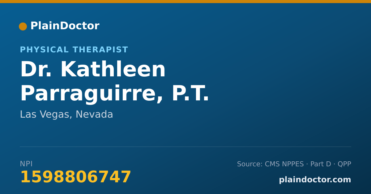 Shareable card for Kathleen Parraguirre, P.T. - Physical Therapist, Las Vegas, NV