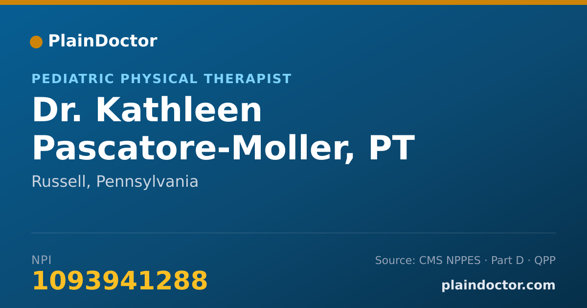 Shareable card for Kathleen Pascatore-Moller, PT - Pediatric Physical Therapist, Russell, PA