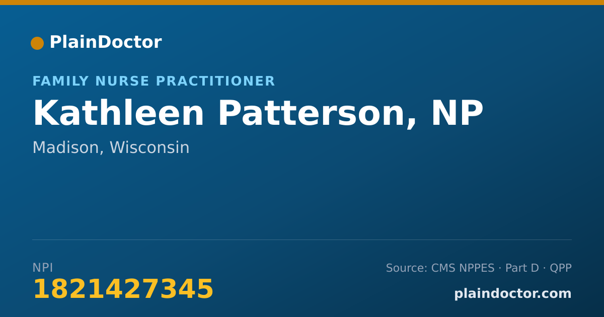 Shareable card for Kathleen Patterson, NP - Family Nurse Practitioner, Madison, WI