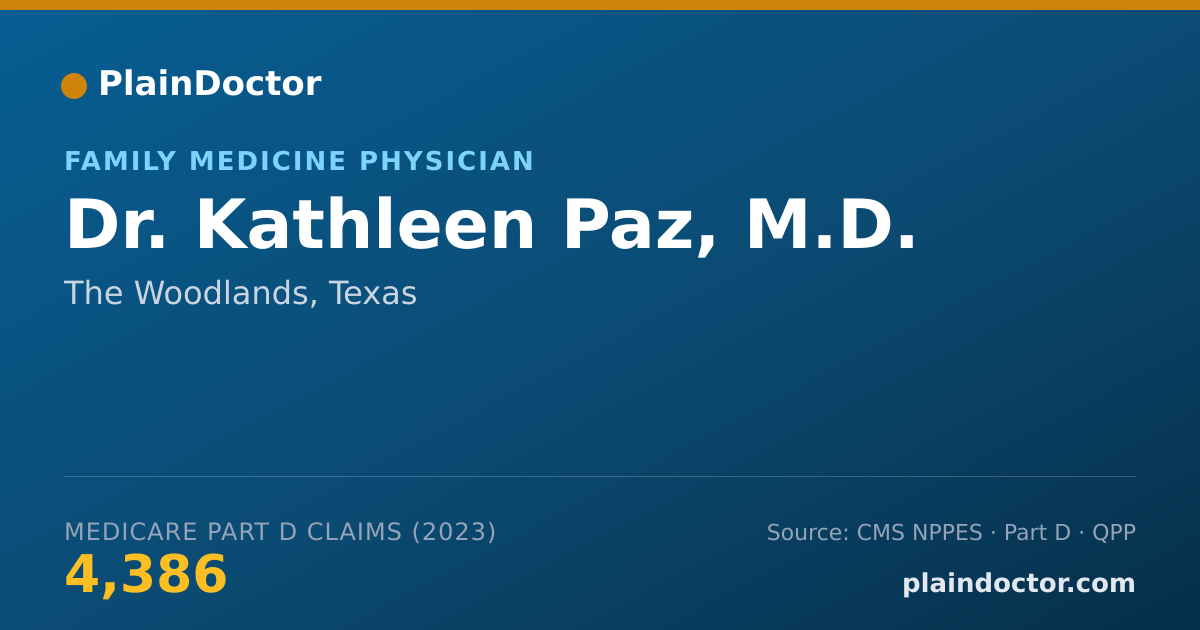 Shareable card for Kathleen Paz, M.D. - Family Medicine Physician, The Woodlands, TX