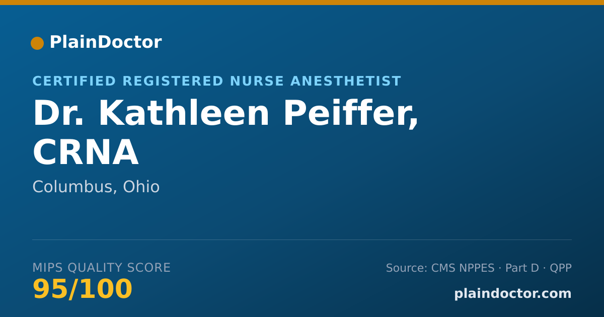 Shareable card for Kathleen Peiffer, CRNA - Certified Registered Nurse Anesthetist, Columbus, OH