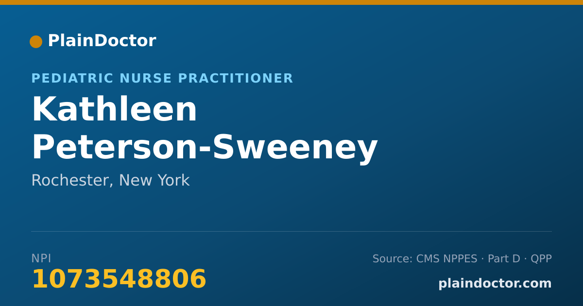 Shareable card for Kathleen Peterson-Sweeney - Pediatric Nurse Practitioner, Rochester, NY