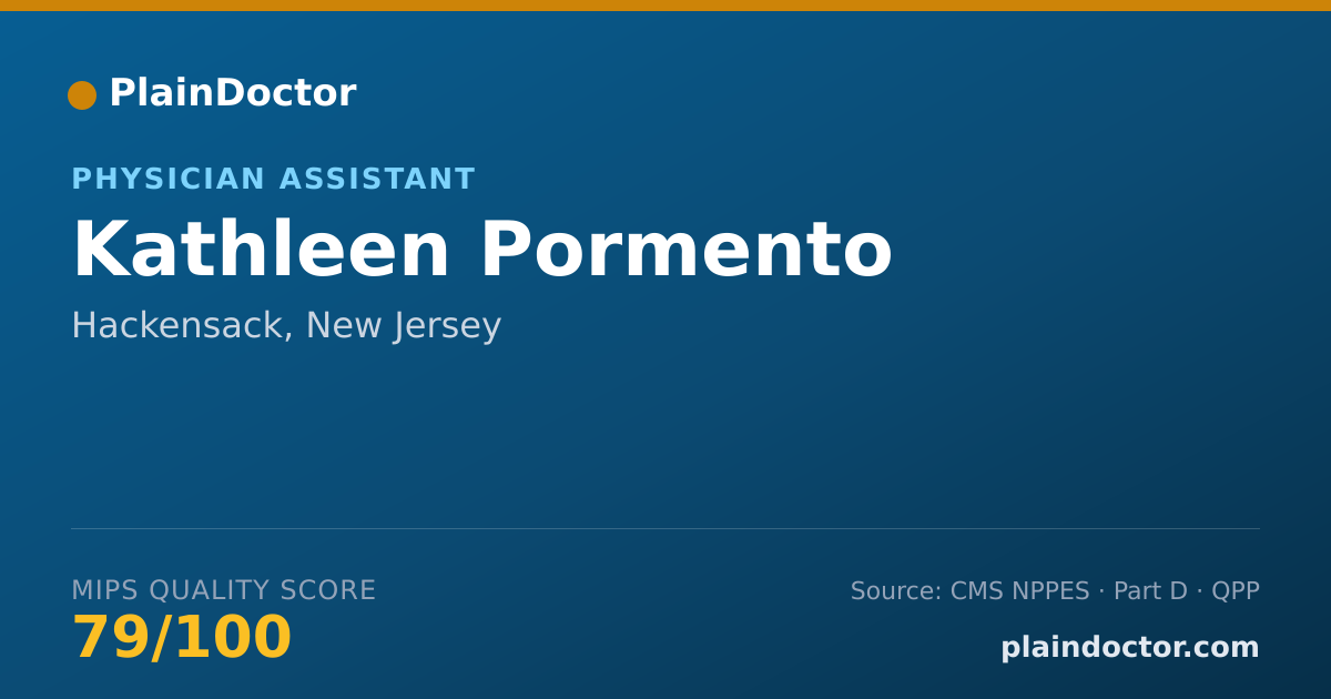 Shareable card for Kathleen Pormento - Physician Assistant, Hackensack, NJ