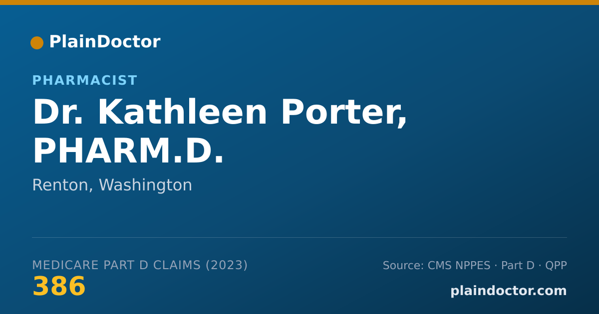 Shareable card for Kathleen Porter, PHARM.D. - Pharmacist, Renton, WA