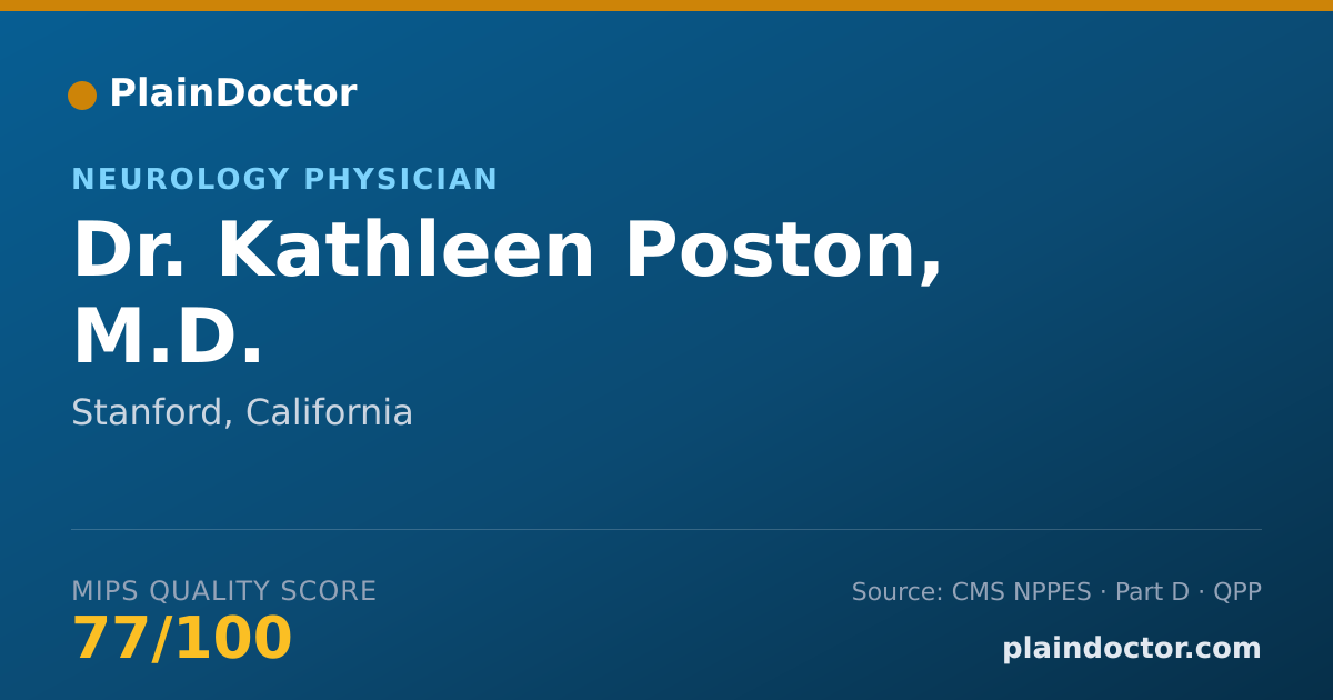 Shareable card for Kathleen Poston, M.D. - Neurology Physician, Stanford, CA