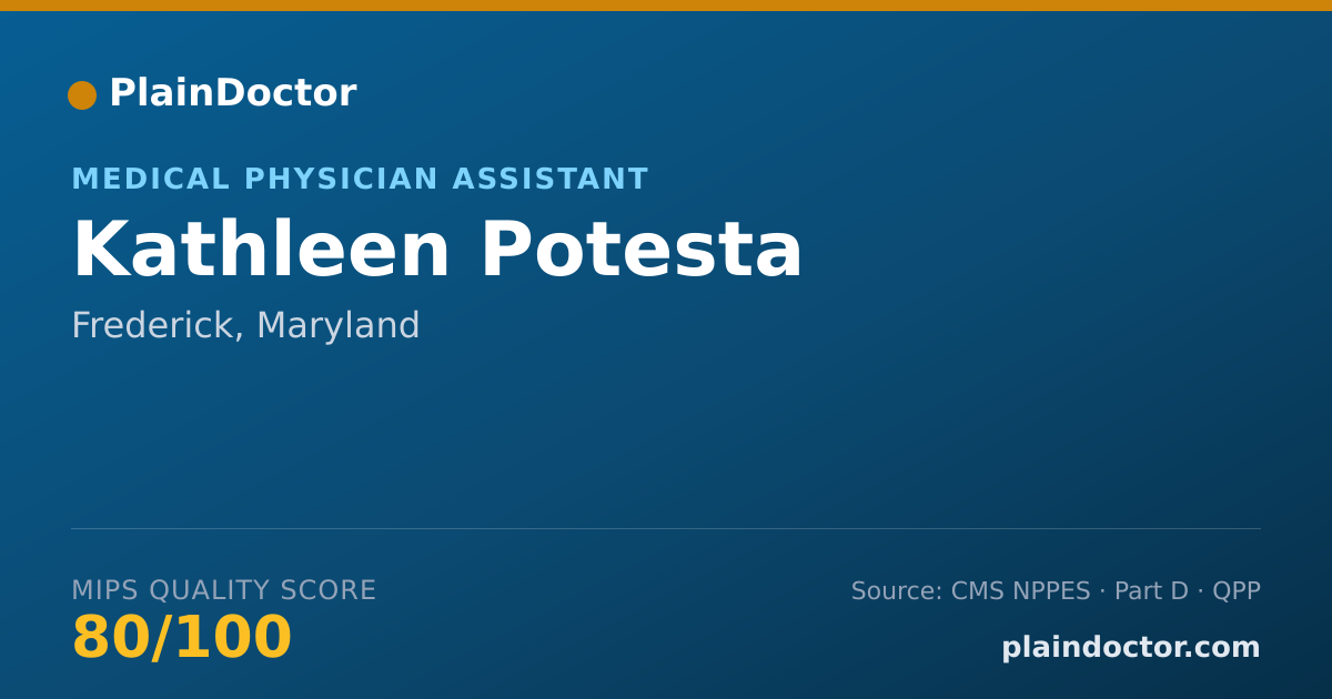 Shareable card for Kathleen Potesta - Medical Physician Assistant, Frederick, MD