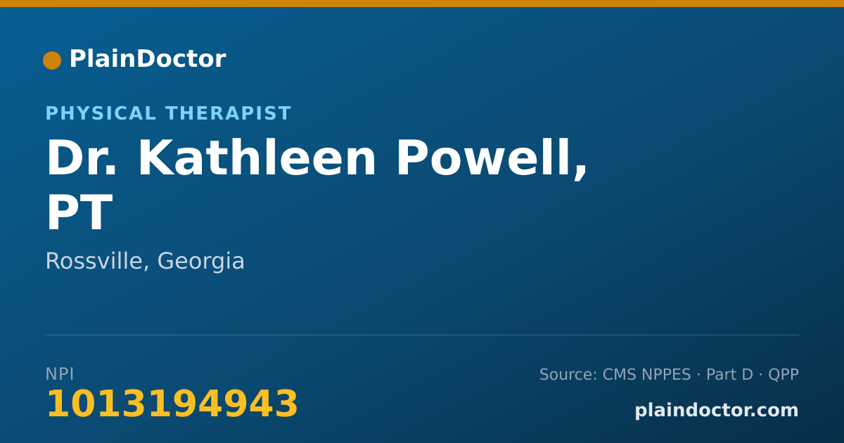 Shareable card for Kathleen Powell, PT - Physical Therapist, Rossville, GA