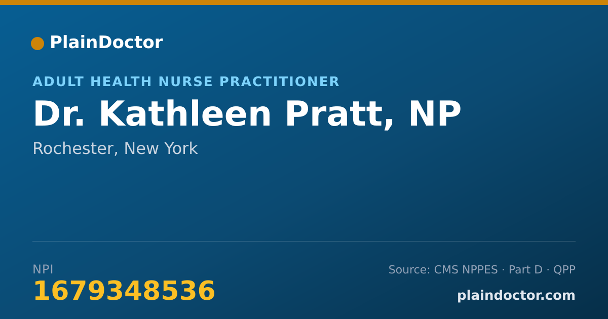 Shareable card for Kathleen Pratt, NP - Adult Health Nurse Practitioner, Rochester, NY