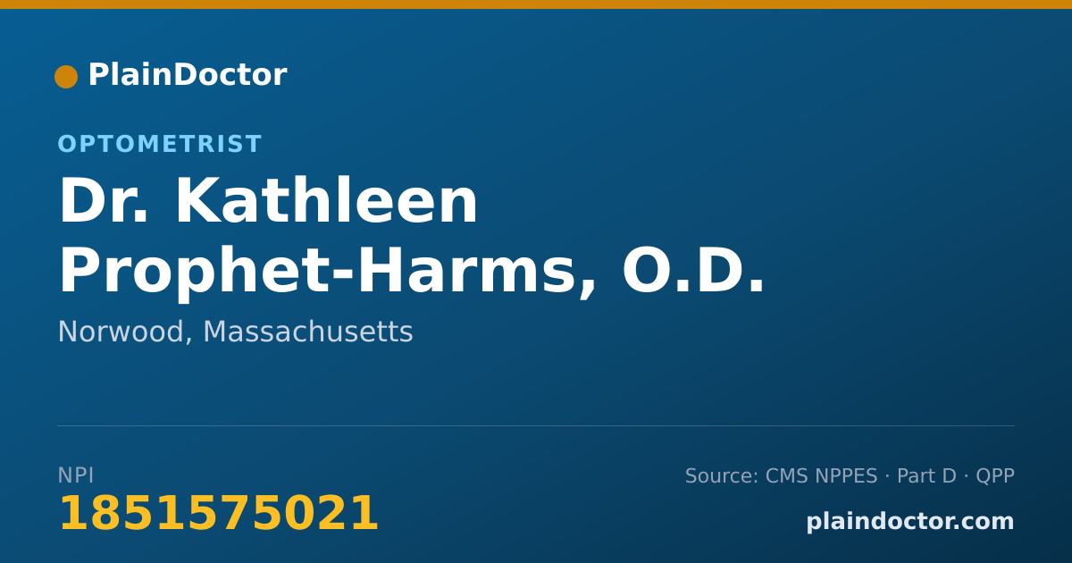 Shareable card for Kathleen Prophet-Harms, O.D. - Optometrist, Norwood, MA