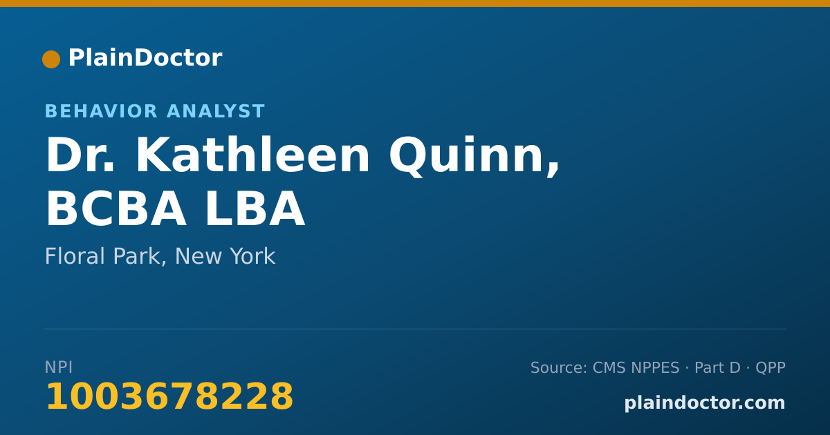 Shareable card for Kathleen Quinn, BCBA LBA - Behavior Analyst, Floral Park, NY