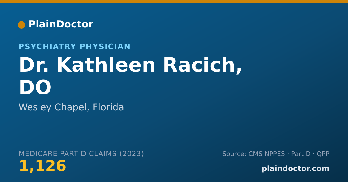 Shareable card for Kathleen Racich, DO - Psychiatry Physician, Wesley Chapel, FL