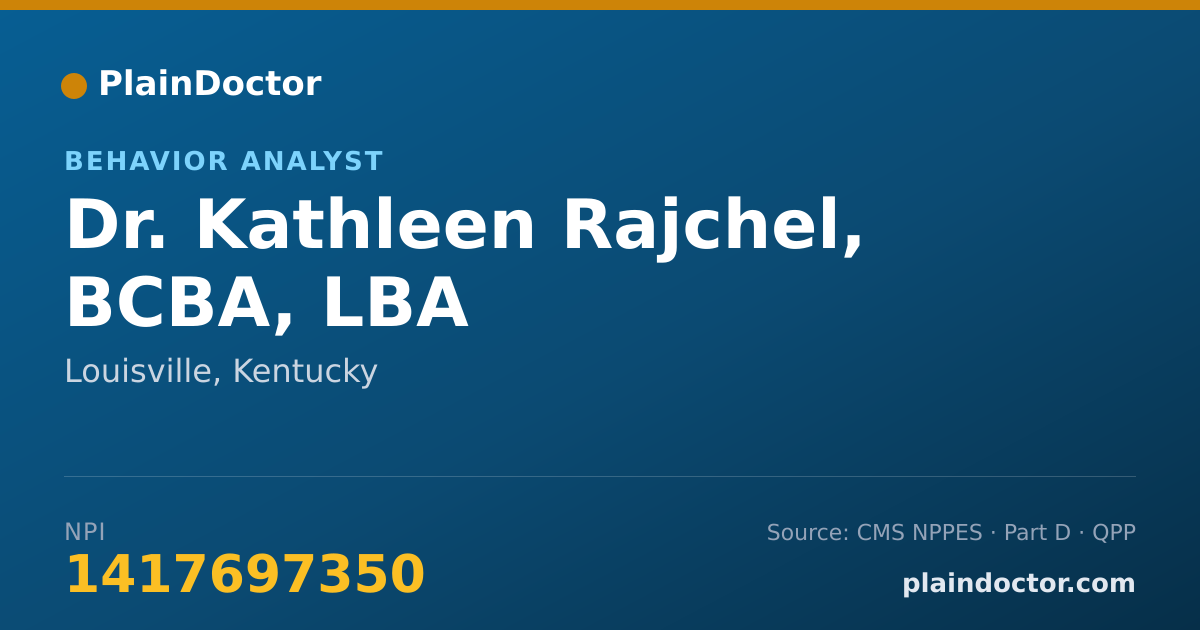 Shareable card for Kathleen Rajchel, BCBA, LBA - Behavior Analyst, Louisville, KY