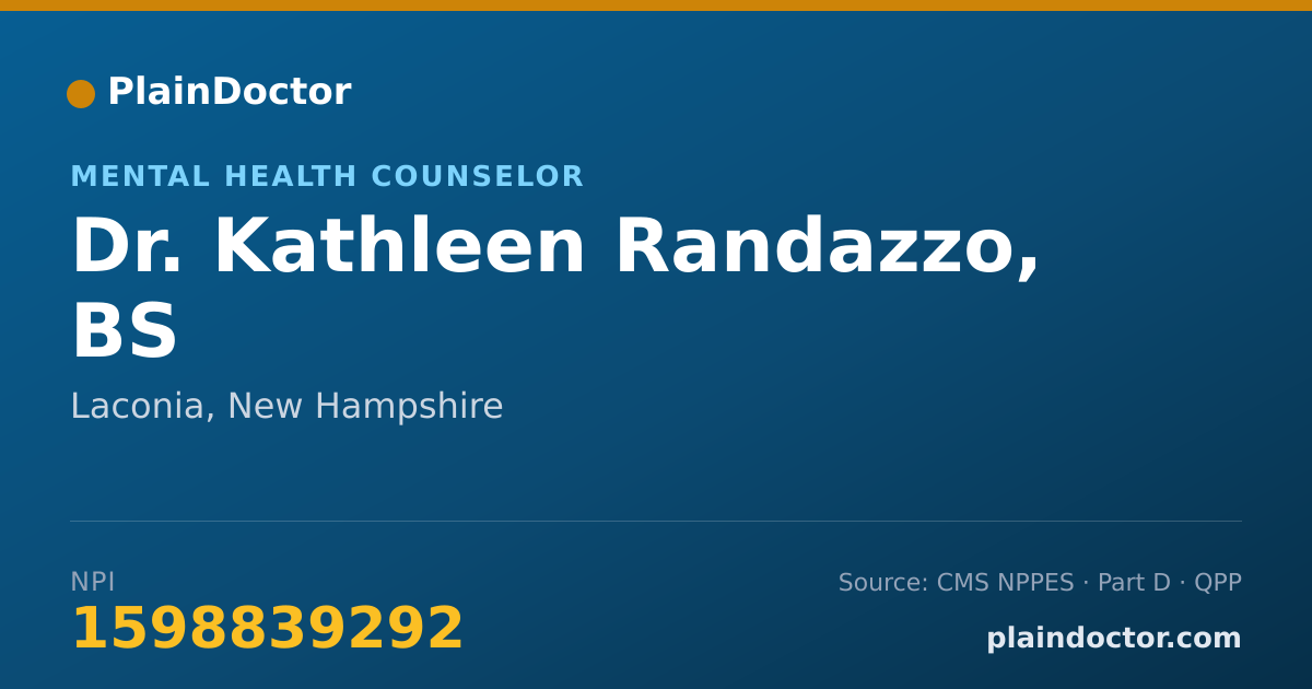 Shareable card for Kathleen Randazzo, BS - Mental Health Counselor, Laconia, NH