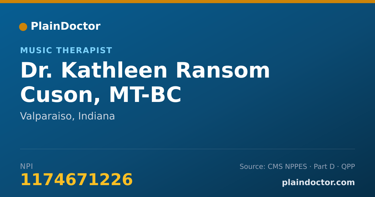 Shareable card for Kathleen Ransom Cuson, MT-BC - Music Therapist, Valparaiso, IN