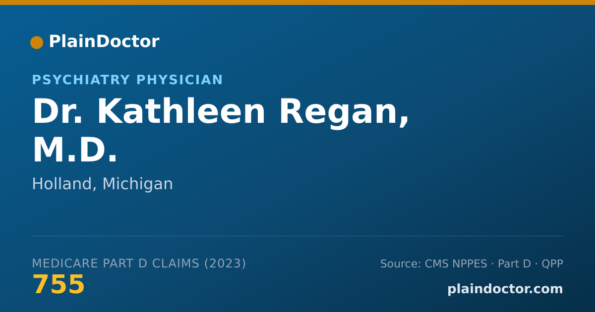 Shareable card for Kathleen Regan, M.D. - Psychiatry Physician, Holland, MI