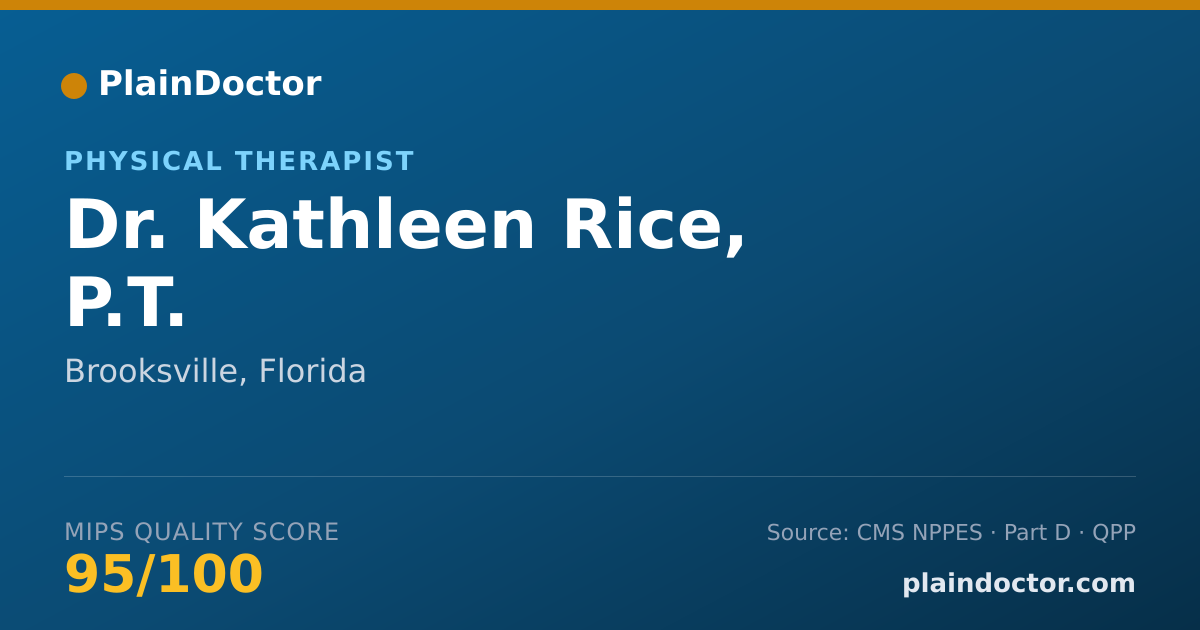 Shareable card for Kathleen Rice, P.T. - Physical Therapist, Brooksville, FL