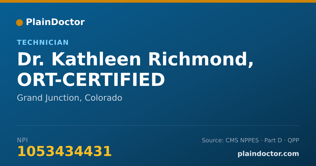 Shareable card for Kathleen Richmond, ORT-CERTIFIED - Technician, Grand Junction, CO