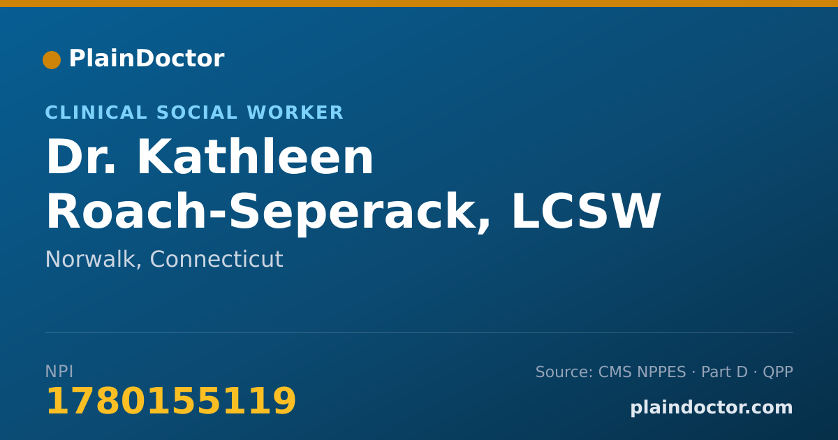 Shareable card for Kathleen Roach-Seperack, LCSW - Clinical Social Worker, Norwalk, CT
