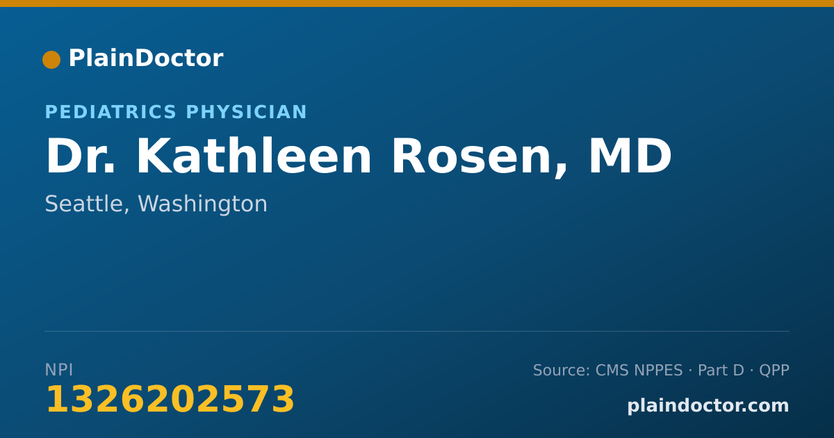 Shareable card for Kathleen Rosen, MD - Pediatrics Physician, Seattle, WA