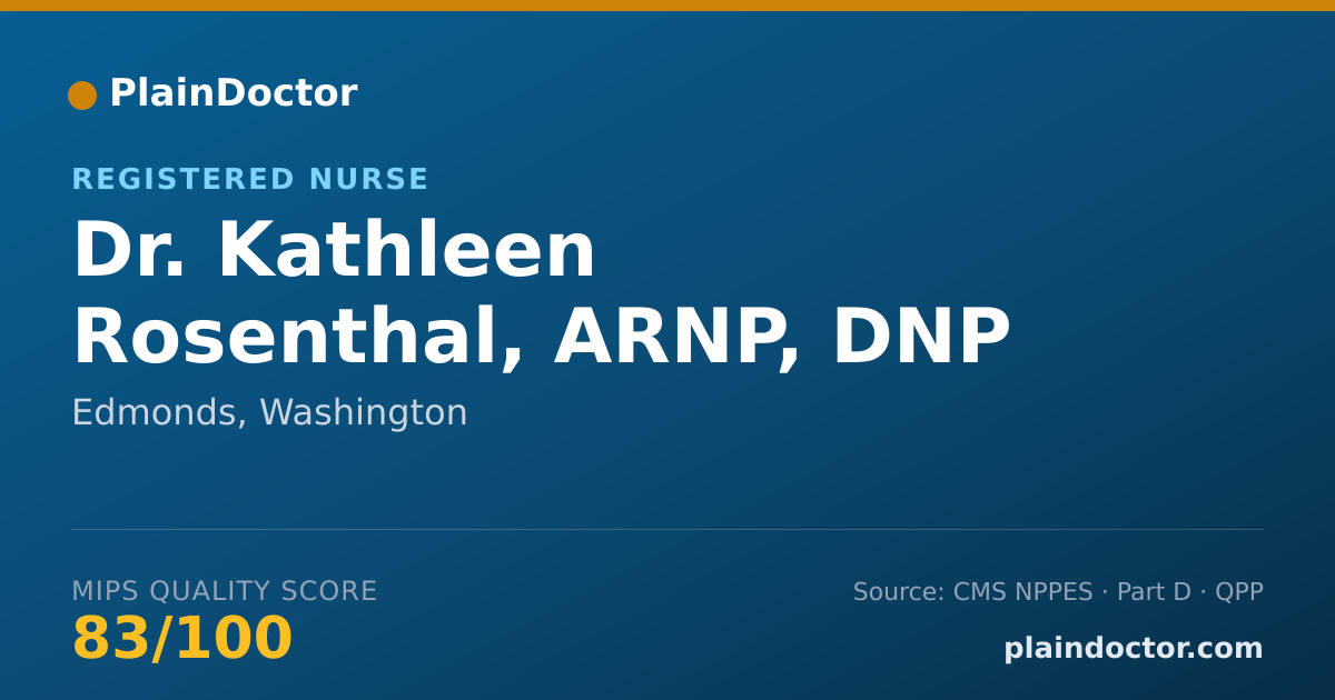 Shareable card for Kathleen Rosenthal, ARNP, DNP - Registered Nurse, Edmonds, WA
