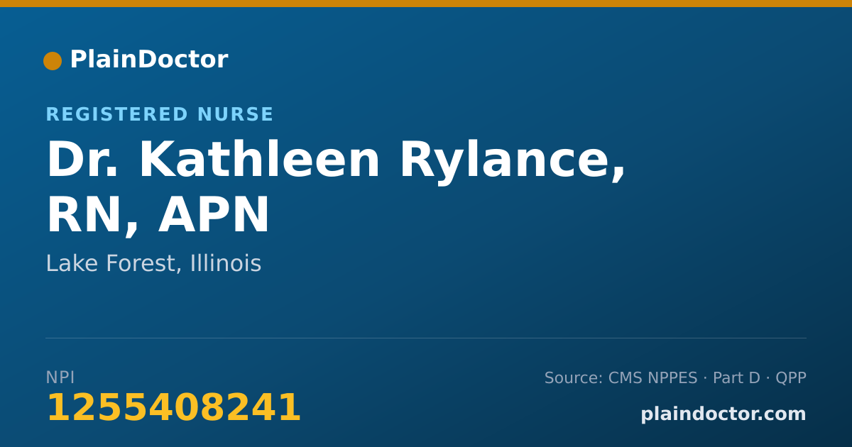 Shareable card for Kathleen Rylance, RN, APN - Registered Nurse, Lake Forest, IL