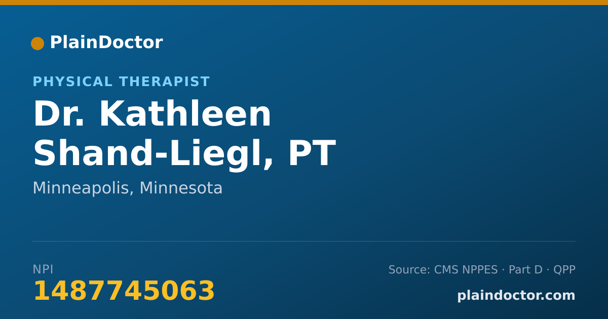 Shareable card for Kathleen Shand-Liegl, PT - Physical Therapist, Minneapolis, MN