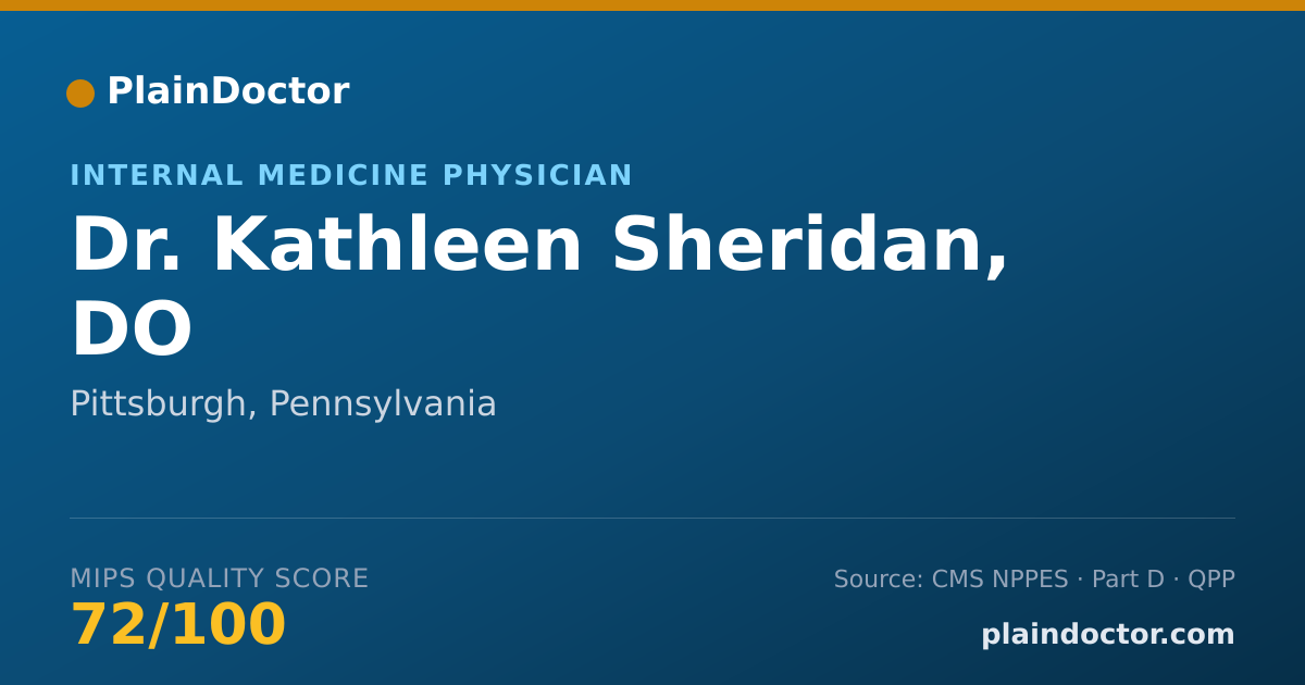 Shareable card for Kathleen Sheridan, DO - Internal Medicine Physician, Pittsburgh, PA