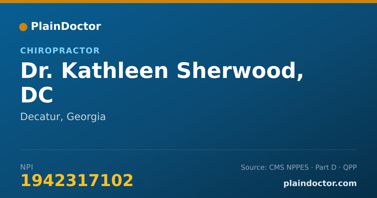 Shareable card for Kathleen Sherwood, DC - Chiropractor, Decatur, GA