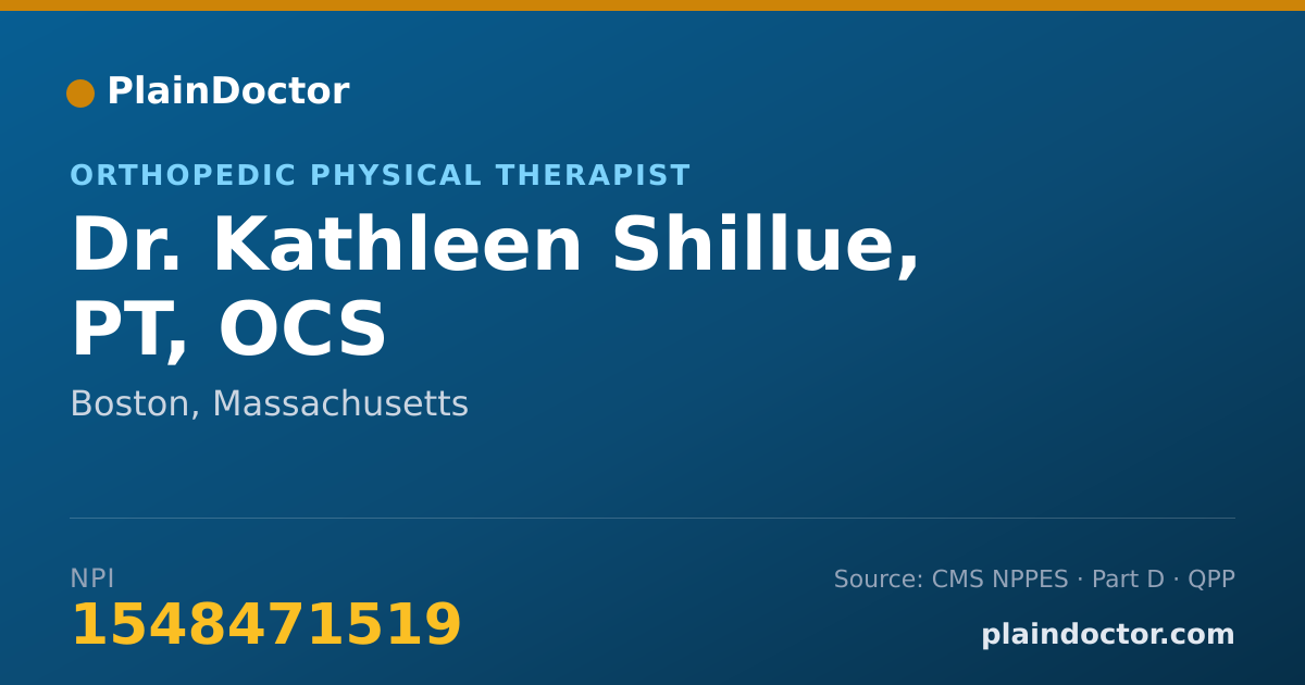 Shareable card for Kathleen Shillue, PT, OCS - Orthopedic Physical Therapist, Boston, MA
