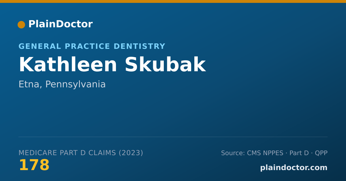 Shareable card for Kathleen Skubak - General Practice Dentistry, Etna, PA