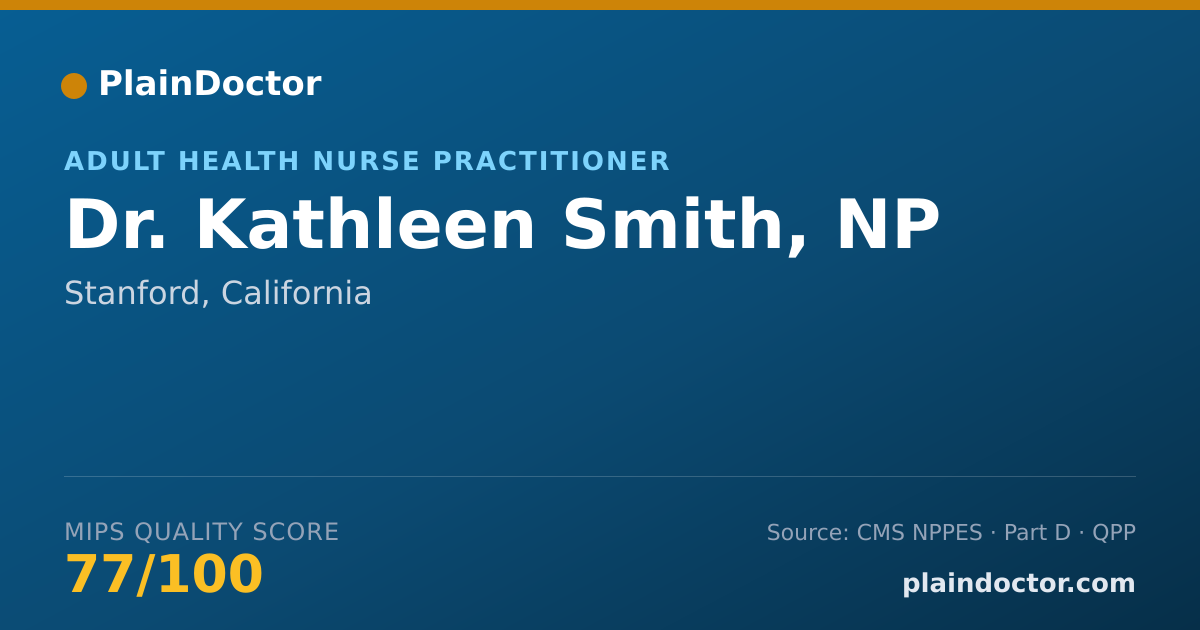 Shareable card for Kathleen Smith, NP - Adult Health Nurse Practitioner, Stanford, CA