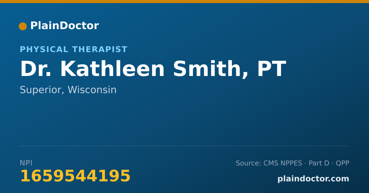 Shareable card for Kathleen Smith, PT - Physical Therapist, Superior, WI