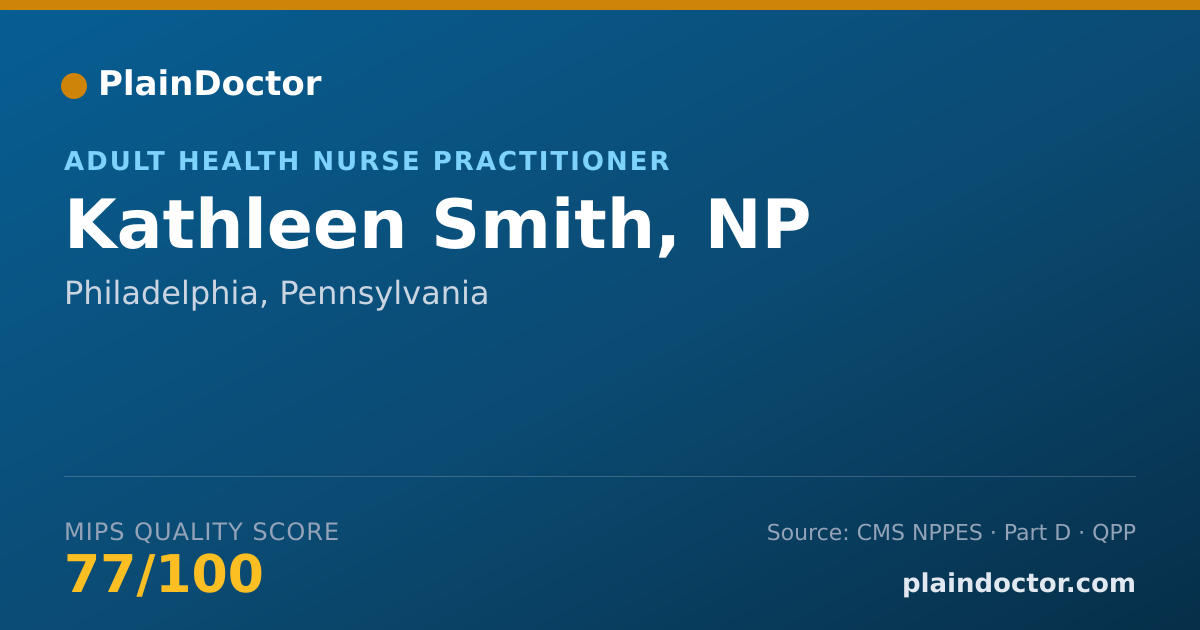Shareable card for Kathleen Smith, NP - Adult Health Nurse Practitioner, Philadelphia, PA