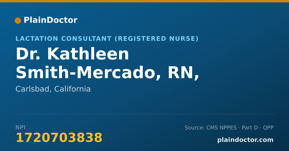 Shareable card for Kathleen Smith-Mercado, RN, IBCLC - Lactation Consultant (Registered Nurse), Carlsbad, CA