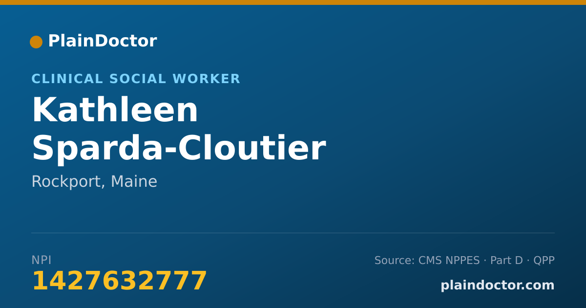 Shareable card for Kathleen Sparda-Cloutier - Clinical Social Worker, Rockport, ME