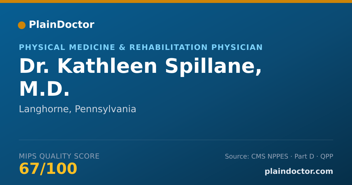Shareable card for Kathleen Spillane, M.D. - Physical Medicine & Rehabilitation Physician, Langhorne, PA