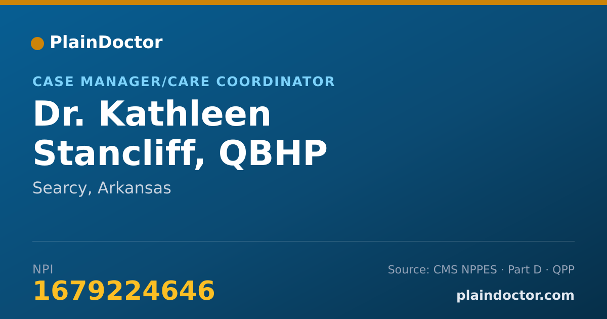 Shareable card for Kathleen Stancliff, QBHP - Case Manager/Care Coordinator, Searcy, AR