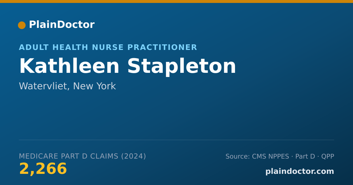Shareable card for Kathleen Stapleton - Adult Health Nurse Practitioner, Watervliet, NY
