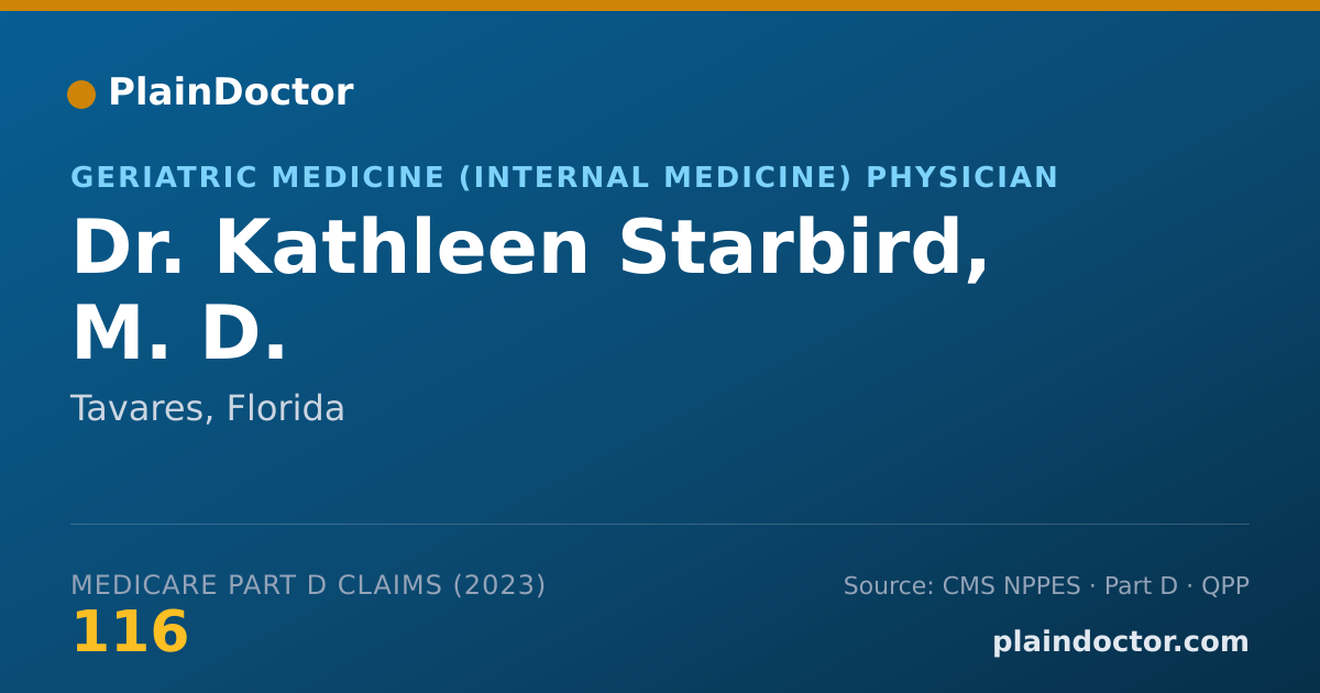 Shareable card for Kathleen Starbird, M. D. - Geriatric Medicine (Internal Medicine) Physician, Tavares, FL
