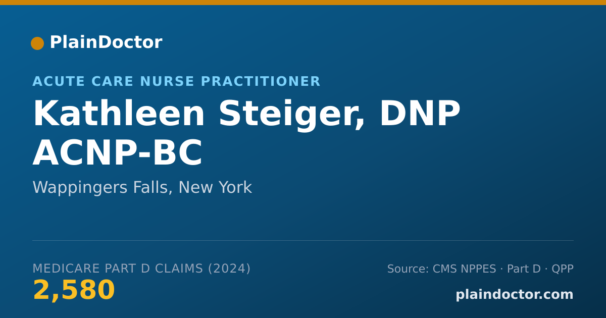 Shareable card for Kathleen Steiger, DNP ACNP-BC - Acute Care Nurse Practitioner, Wappingers Falls, NY