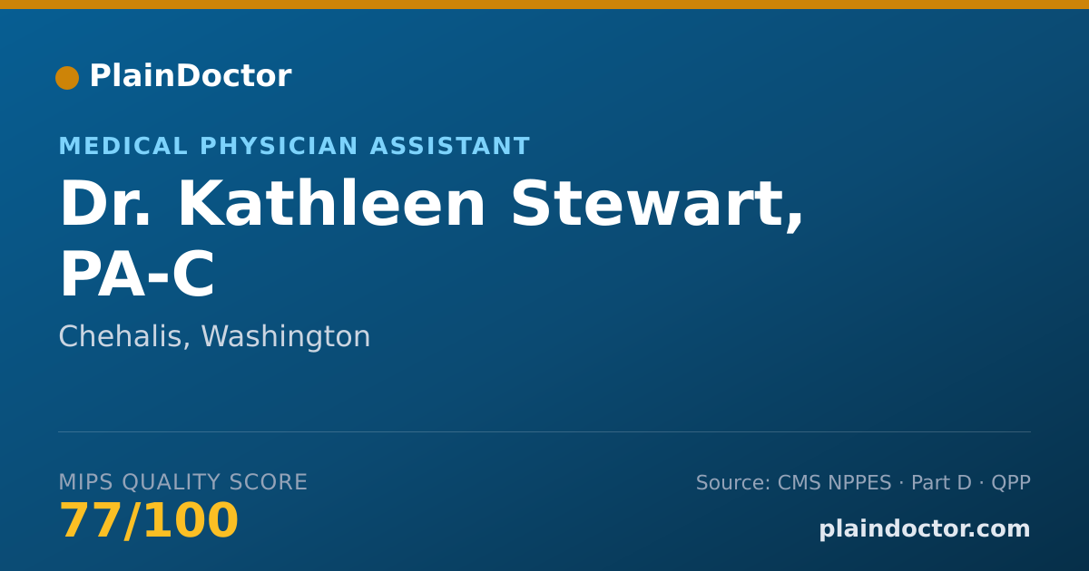 Shareable card for Kathleen Stewart, PA-C - Medical Physician Assistant, Chehalis, WA